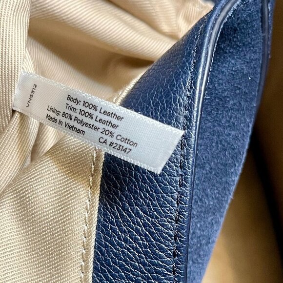 Talbots Shoulder Bag Navy Leather and Suede With Gold Detail & Leather Tassel - Picture 7 of 9